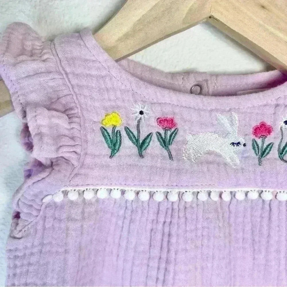 Cat & Jack Baby Gauze Bunny Romper Size 3-6 Months - Picture 3 of 10